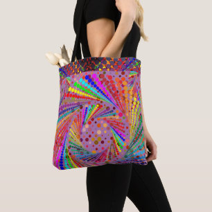 Multi-kleuren Artful Herbruikbare Plezier en Kleur Tote Bag