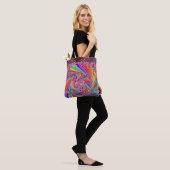 Multi-kleuren Artful Herbruikbare Plezier en Kleur Tote Bag (Op model)