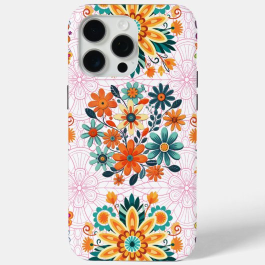 Multi-kleuren bloempotten patroon - roze Case-Mate iPhone case (Achterkant)