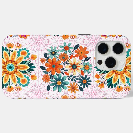 Multi-kleuren bloempotten patroon - roze Case-Mate iPhone case (Achterkant (horizontaal))