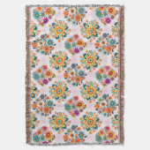 Multi-kleuren bloempotten patroon - roze deken (Voorkant Verticaal)