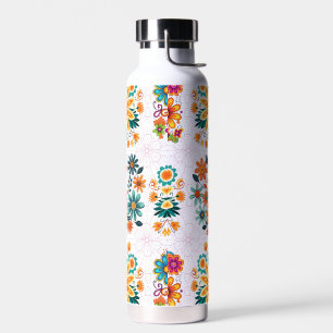 Multi-kleuren bloempotten patroon - roze waterfles