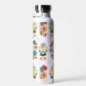 Multi-kleuren bloempotten patroon - roze waterfles (Rechts)