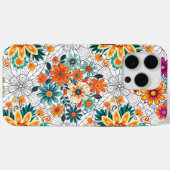 Multi-kleuren bloempotten patroon. zwart Case-Mate iPhone case (Achterkant (horizontaal))