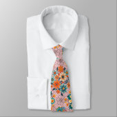 Multi-kleuren bloempotten patroon. zwart stropdas (Gebonden)
