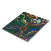 Multi kleuren gedraaid faux marmer patroon tegeltje (Zijkant)