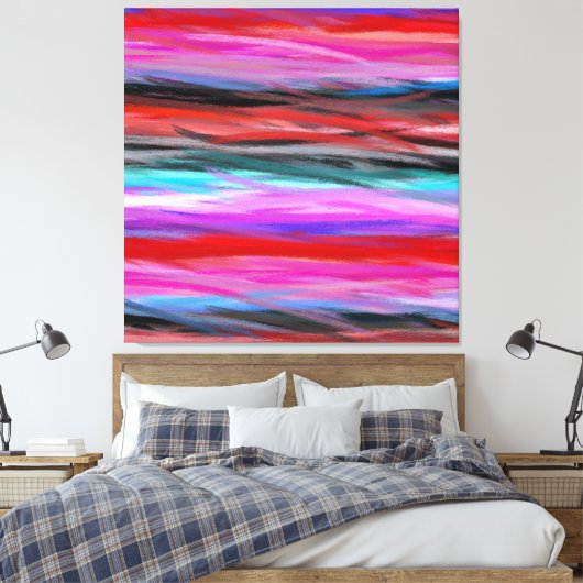 Multi Kleuren Het moderne Abstracte Kunst Schilder Canvas Afdruk (Insitu (Slaapkamer))