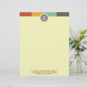 Multi kleurenbalk aangepaste cirkel logo professio persoonlijk briefhoofd (Staand voorkant)