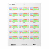 Multi-Kleurig Giraffe Vachtpatroon Label (Full Sheet)
