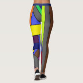 Multi-kleurige abstracte lijnen leggings (Achterkant)