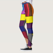 Multi-kleurige abstracte lijnen leggings (Links)