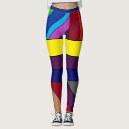 Multi-kleurige abstracte lijnen leggings