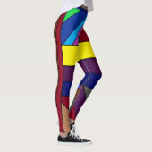 Multi-kleurige abstracte lijnen leggings (Rechts)