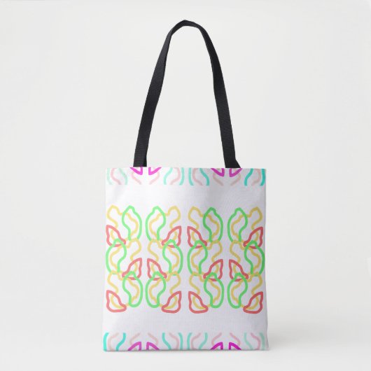 Multi Kleurige Funky Tote Tas (Voorkant)