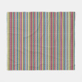 Multi-Kleurige Gebreide Stijl Gestreepte Fleece Deken (Voorkant (Horizontaal))