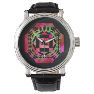 Multi-kleurige gekartelde geometrische horloge