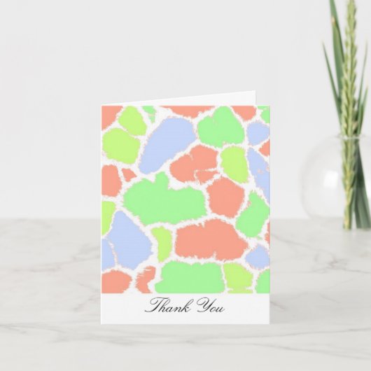 Multi-Kleurige Giraffe Vachtprint Bedankt (Voorkant)