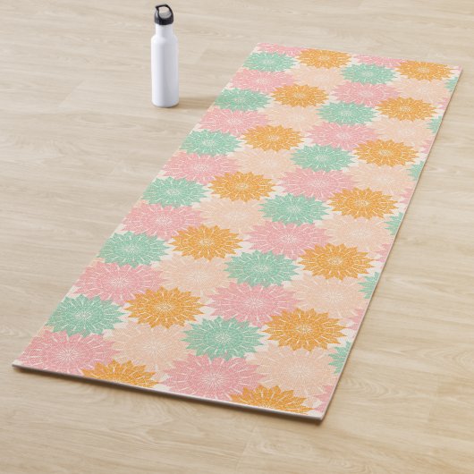 Multi Kleurige Mandala Illustratiepatroon Yogamat (In situ)