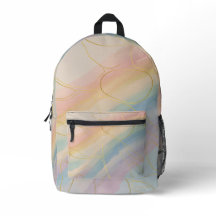Multi-kleurige pastel rugzak met gouden lijnen