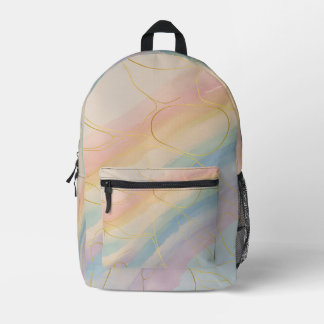 Multi-kleurige pastel rugzak met gouden lijnen