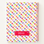 Multi-Kleurige Potlood Vierkanten Patroon Notitieboek (Achterkant)