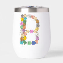 Multi-kleurige Tulp met Letter “B”