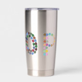 Multi-kleurige Tulp met opschrift “Hope” Geïsoleerde Drinkbeker (Links)