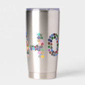 Multi-kleurige Tulp met opschrift “Hope” Geïsoleerde Drinkbeker (Voorkant)