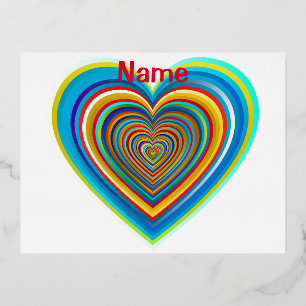 Multi-kleurige Valentijnshart Thunder_Cove Folie Feestdagen Briefkaart