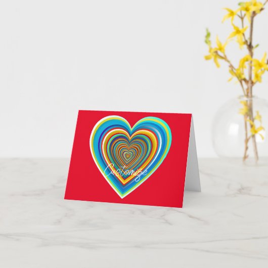 Multi-kleurige Valentijnshart Thunder_Cove Kaart (Gele Bloem)