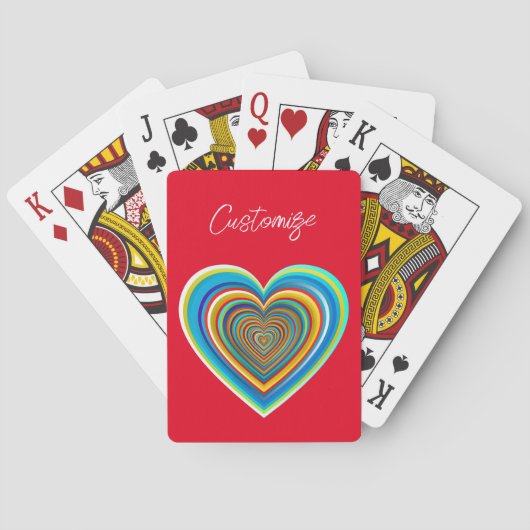 Multi-kleurige Valentijnshart Thunder_Cove Pokerkaarten (Achterkant)