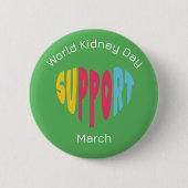 Multi Kleurige - Wereldnierendag Ronde Button 5,7 Cm (Voorkant)