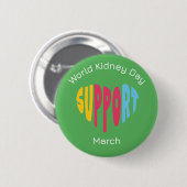 Multi Kleurige - Wereldnierendag Ronde Button 5,7 Cm (Voorkant /achterkant)