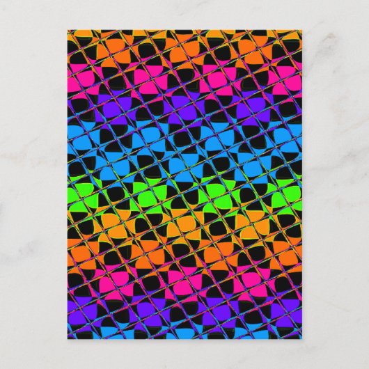 Multi kleurrijke geruite regenboogspiegel afbeeldi briefkaart (Voorkant)