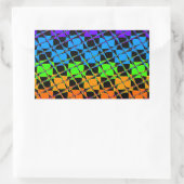 Multi kleurrijke geruite regenboogspiegel afbeeldi rechthoekige sticker (Tas)