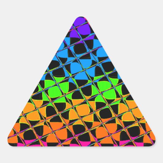 Multi kleurrijke geruite regenboogspiegel afbeeldi sticker (Voorkant)