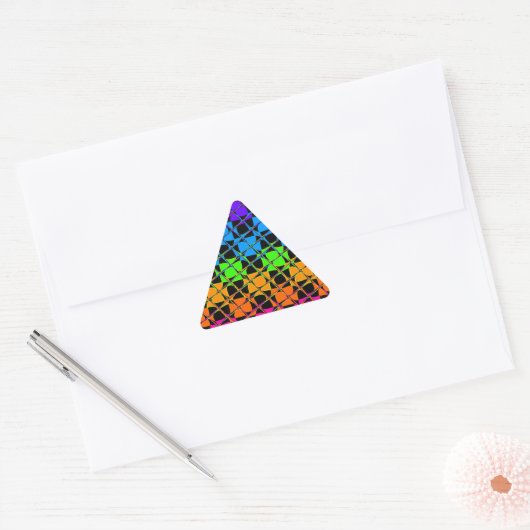 Multi kleurrijke geruite regenboogspiegel afbeeldi sticker (Envelop)