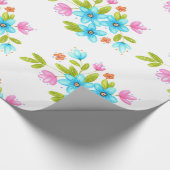 Multi Kleurrijke Waterverf Boeketpatroon Cadeaupapier (Hoek)