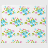 Multi Kleurrijke Waterverf Boeketpatroon Cadeaupapier (Vlak)