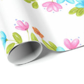 Multi Kleurrijke Waterverf Boeketpatroon Cadeaupapier (Rol Hoek)