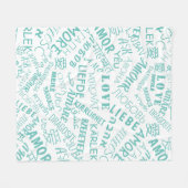 Multi-Language Love Text Fleece Blanket Uw kleur Deken (Voorkant (Horizontaal))