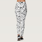 Multi Language Love Text Leggings Uw kleuren (Achterkant)
