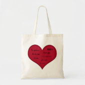 Multi-Language Red Heart Wedding Tote Bag (Voorkant)
