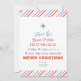 Multi Language Typography Christmas Tree Feestdagenkaart