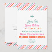 Multi Language Typography Christmas Tree Feestdagenkaart (Voorkant / Achterkant)