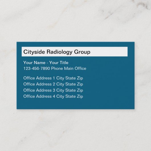 Multi Location Radiology Business Cards Visitekaartje (Voorkant)