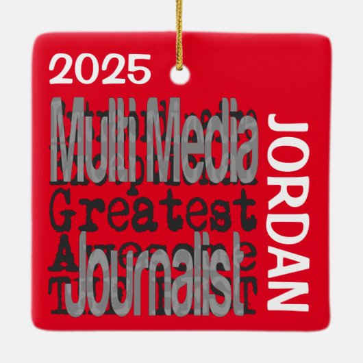 Multi Media Journalist Extraordinaire CUSTOM Keramisch Ornament (Achterkant)