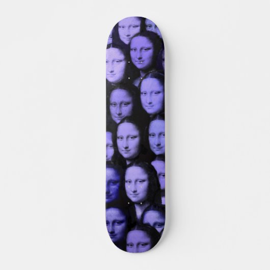 Multi-Mona in Blauw - Stijl van 70 s Persoonlijk Skateboard (Voorkant)