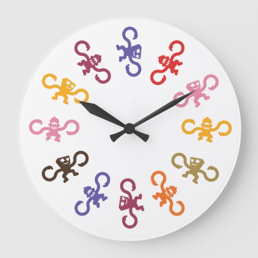 Multi-Monkey Business Clock Grote Klok (Voorkant)