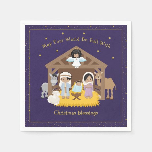Multi Nativity Paper Napkin Servet (Voorkant)